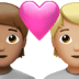 🧑🏽‍❤️‍🧑🏼 couple with heart: person, person, medium skin tone, medium-light skin tone display on Apple